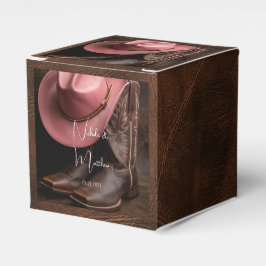 Rustikale Romantik: Cowboy Boots & Rose Hat Geschenkschachtel