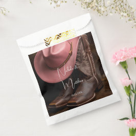 Rustikale Romantik: Cowboy Boots & Rose Hat Weddin Geschenktütchen