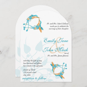 Rustikale Romantik Hummingbird Kiss Liebe BirdWedd Einladung