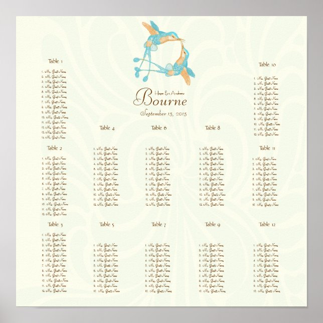 Rustikale Romantik Hummingbird Kiss Liebe BirdWedd Poster (Vorne)