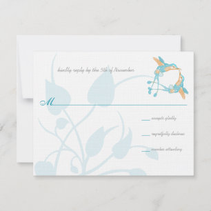 Rustikale Romantik Hummingbird Kiss Liebe BirdWedd RSVP Karte