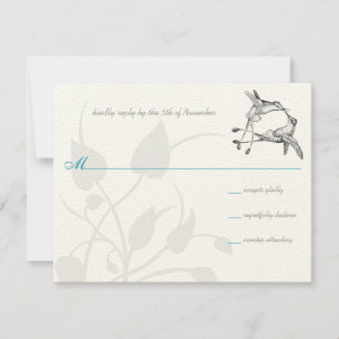 Rustikale Romantik Hummingbird Kiss Liebe BirdWedd RSVP Karte