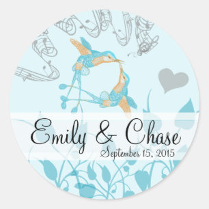 Rustikale Romantik Hummingbird Kiss Liebe BirdWedd Runder Aufkleber