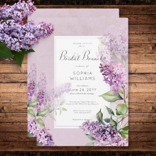 Rustikale Romantik Lila & Sage Lilacs Bridal Brunc Einladung