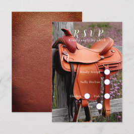 Rustikale Romantik: Sattel auf dem Zaun RSVP Karte