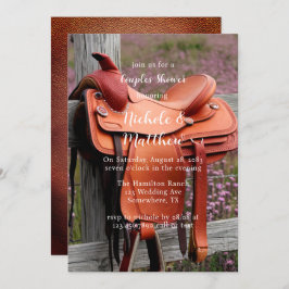 Rustikale Romantik: Sattel auf der Dusche der Zaun Einladung