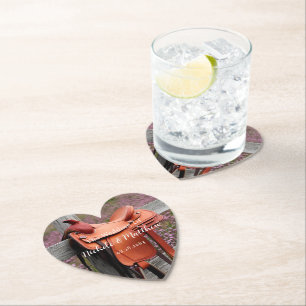 Rustikale Romantik: Sattel auf der Zaun-Hochzeit Untersetzer