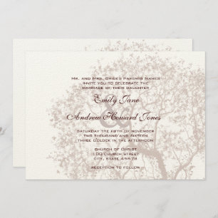 Rustikale Romantische Bäume Hochzeiten Einladung
