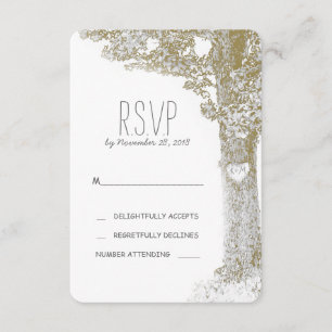 Rustikale romantische Baumhochzeit RSVP Karten