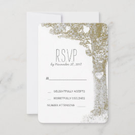 Rustikale romantische Baumhochzeit RSVP Karten