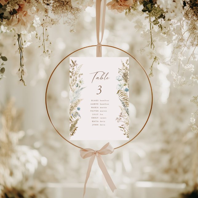 Rustikale romantische Tischnummer der Hochzeit (Rustic Romantic Callygraphy Wedding Table Number)