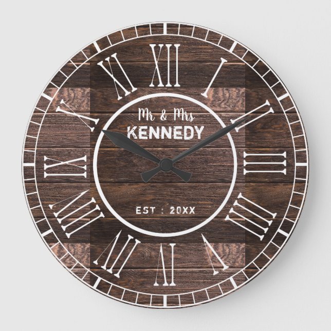 Rustikale römische Hausmärsche Große Wanduhr (Vorderseite)