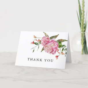 Rustikale rosa Blumen-Dankeskarte für Brautdusche Dankeskarte