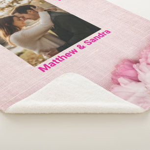 Rustikale rosa Blumen-Hochzeitsdecke aus Fleece fü Sherpadecke