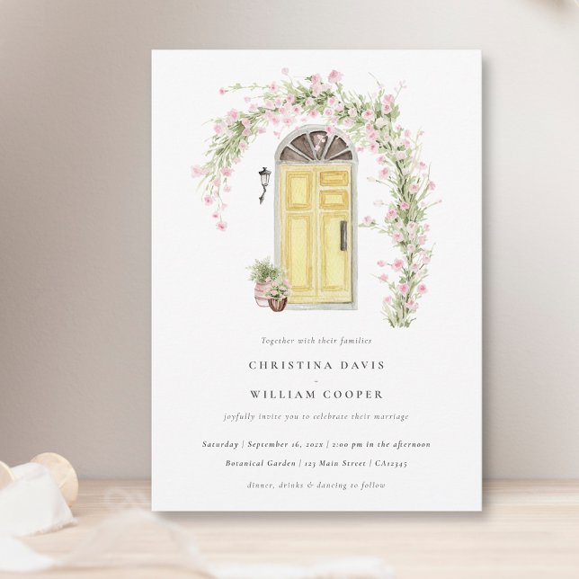 Rustikale Rosa Hütte Garden Wedding Einladung (Von Creator hochgeladen)