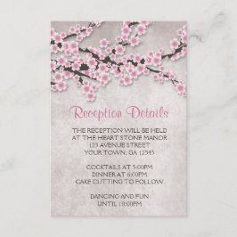Rustikale rosa Kirschblossom Empfang Karten