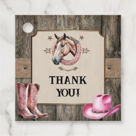 Rustikale Rosa Pferdereiten Geburtstagsparty Geschenkanhänger