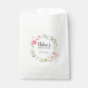 Rustikale rosa Pfingstrosen-Hochzeitsdusche Geschenktütchen