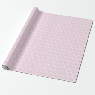 Rustikale rosa und weiße Schneeflocken Geschenkpapier