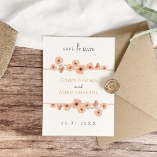 Rustikale Rosa Wildblume Hochzeit Save The Date