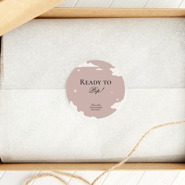 Rustikale rosa Wolke Minimal Vorbereitung zum Pop  Runder Aufkleber (Von Creator hochgeladen)