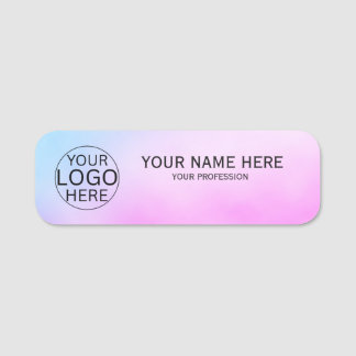 Rustikale Rosafarbene Custom-Logo-Mitarbeiter Namensschild