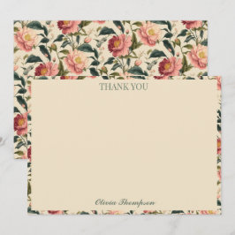 Rustikale Rose Beige Blume Brautparty Custom Dankeskarte