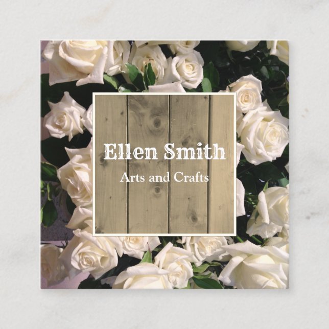 Rustikale Rose Blumendesign Visitenkarte (Vorderseite)
