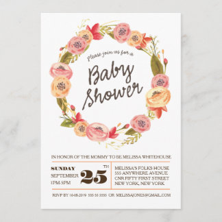 Rustikale Rose Blumenstrauß BABY Dusche einladen Einladung