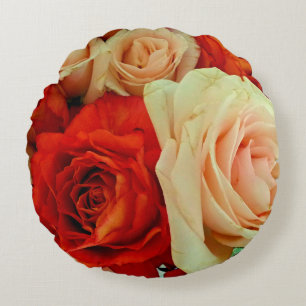 Rustikale Rose Bouquet-ROUND THROW PILLOW Rundes Kissen