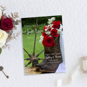 Rustikale Rose Cowboy Boots Hochzeit retten das Da Einladung
