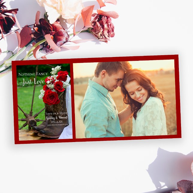 Rustikale Rose Cowboy Boots Hochzeit retten das Da Save The Date (Von Creator hochgeladen)