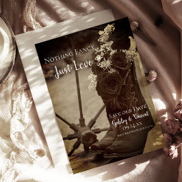 Rustikale Rose Cowboy Boots Western Hochzeit Sepia Save The Date