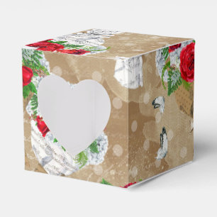 Rustikale Rose Geschenkboxen mit Herz Geschenkschachtel