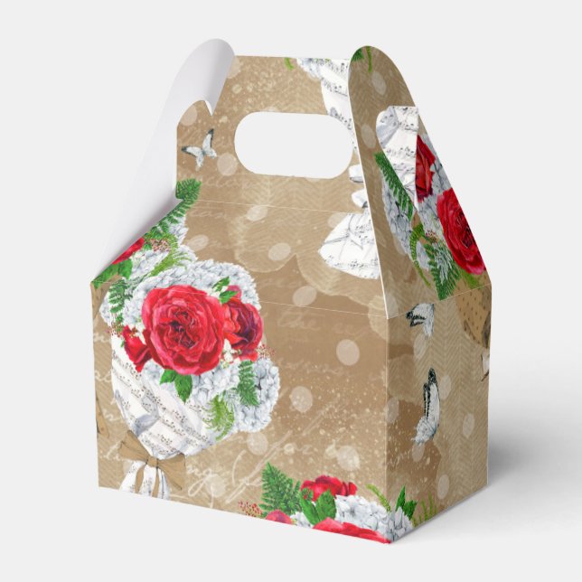 Rustikale Rose Geschenkboxen mit Herz Geschenkschachtel (Vorderseite)