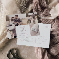 Rustikale Rose Gold 4 Fotovorlage Save the Date