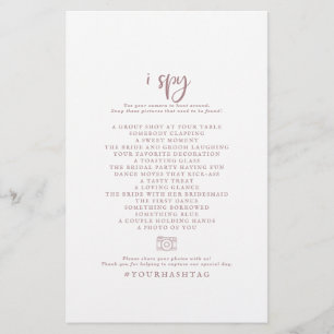 Rustikale Rose-Gold I Spy Hochzeits-Fotosuche Flyer