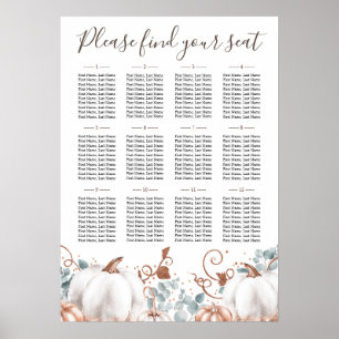 Rustikale Rose Gold Pumpkins Hochzeitskarte Poster