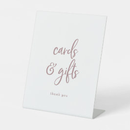 Rustikale Rose Gold Script Cards und Geschenke Sockelschild