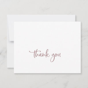 Rustikale Rose Gold Script Dankeschön Karte