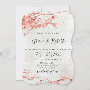 Rustikale Rose Gold strukturiert Hochzeitseinladun Einladung