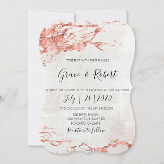 Rustikale Rose Gold strukturiert Hochzeitseinladun Einladung