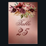 Rustikale Rose Gold Terrakotta Rose Tischnummer<br><div class="desc">Rustikale metallische Rose Gold Terrakotta Rose Tischnummern.</div>