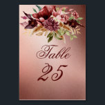 Rustikale Rose Gold Terrakotta Rose Tischnummer<br><div class="desc">Rustikale metallische Rose Gold Terrakotta Rose Tischnummern.</div>