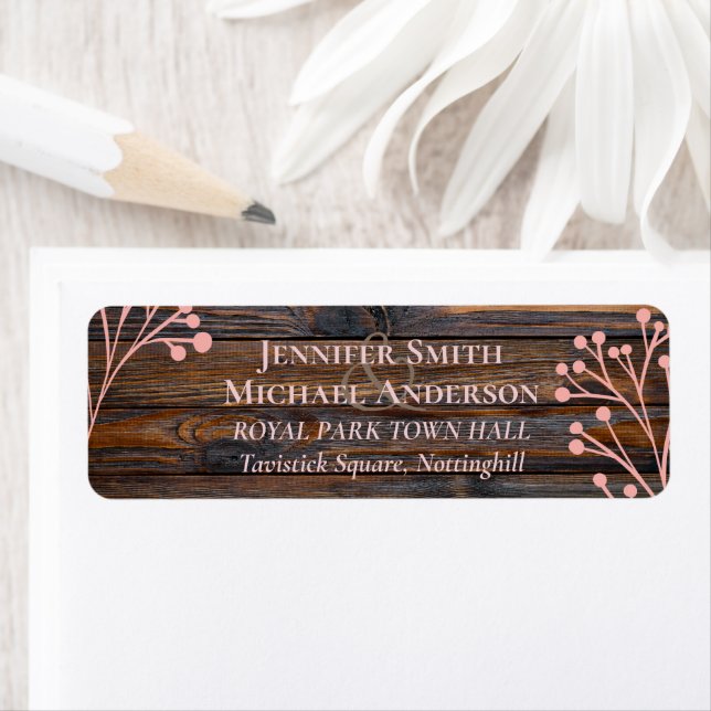 Rustikale ROSE GOLD Wedding Pink Wood Budget (Insitu)