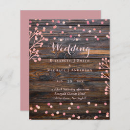 Rustikale ROSE GOLD Wedding Pink Wood Budget