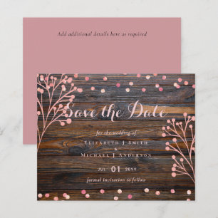 Rustikale ROSE GOLD Wedding Pink Wood Budget