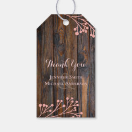 Rustikale ROSE GOLD Wedding Pink Wood Budget Geschenkanhänger
