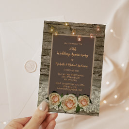 Rustikale Rose Lace Mason Jar Lights 25 Jahre Jubi Einladung