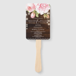 Rustikale Rose mit Holzsaitenleuchten Fächer